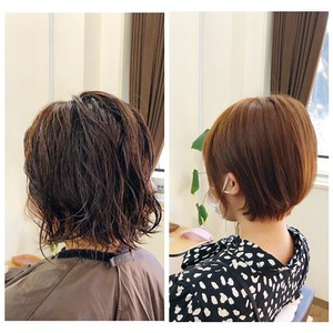 20代　クセがあっても収まるショート☆(BEFORE&AFTER有)