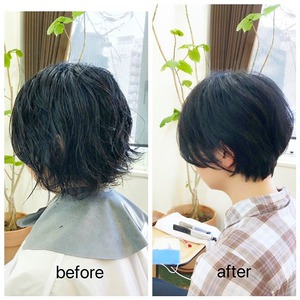 40代　クセがあっても収まるショート☆(BEFORE&AFTER有)