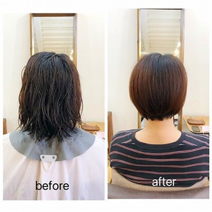 40代　クセがあっても収まるショート☆(BEFORE&AFTER有)