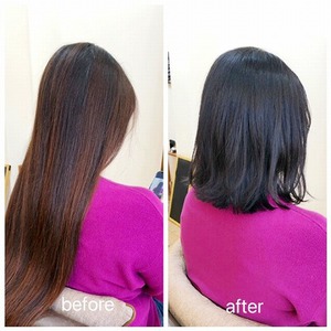 ヘアドネーション・外ハネミディアム☆BEFORE&AFTER