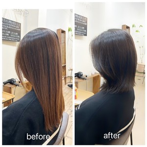 30代　簡単外ハネミディアム✩（BEFORE＆AFTER有）