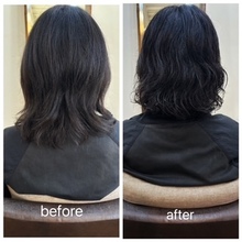 波状毛（強いクセ）を活用したパーマスタイル