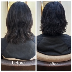 波状毛（強いクセ）を活用したパーマスタイル