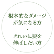 根本的なダメージが気になる方・きれいに髪を伸ばしたい方